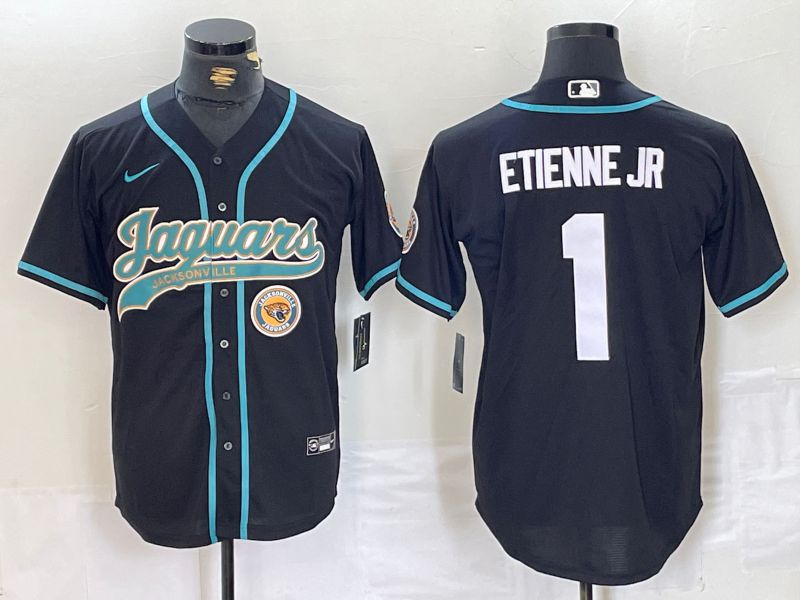 Men Jacksonville Jaguars #1 Etienne JR Black Joint Name 2024 Nike Limited NFL Jersey style 3->jacksonville jaguars->NFL Jersey